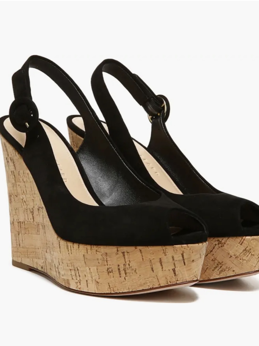 Veronica Beard Dali Suede Peep Toe Wedge Sandals